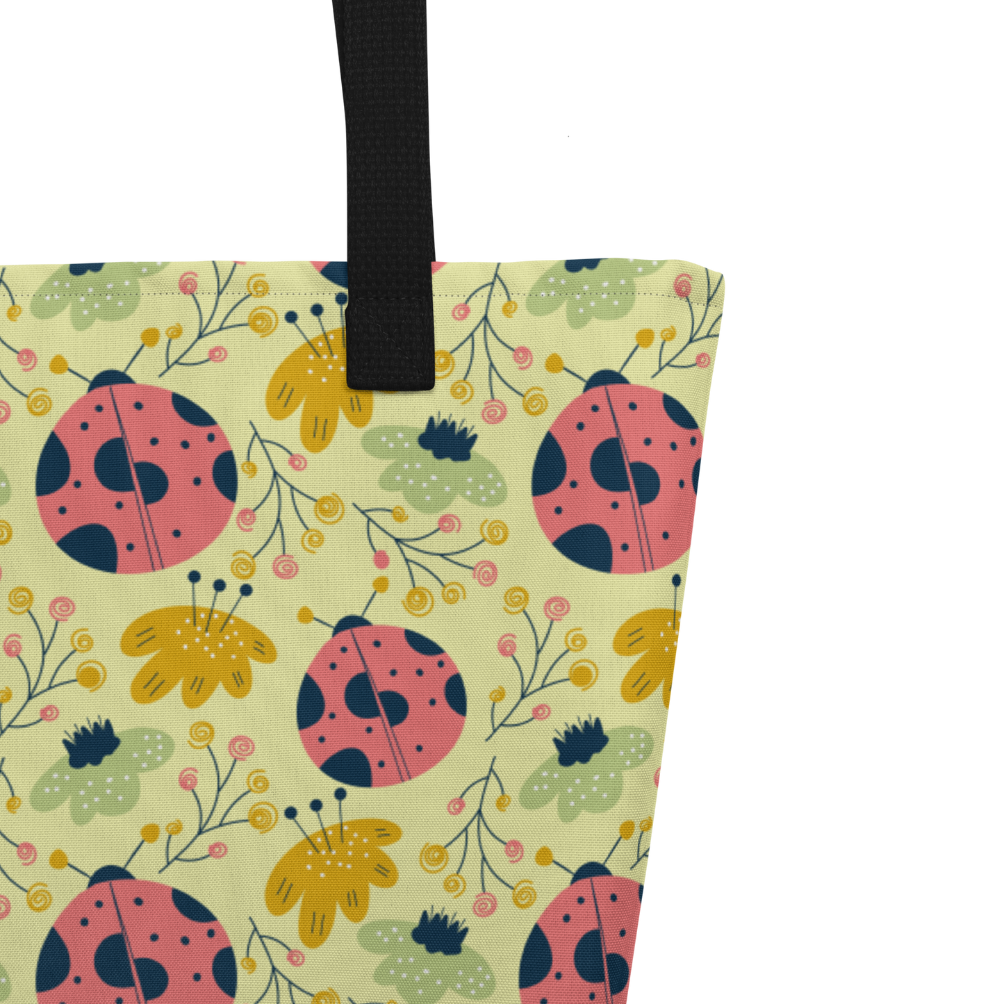 Scandinavian Spring Floral | Seamless Patterns | All-Over Print Large Tote Bag w/ Pocket - #9