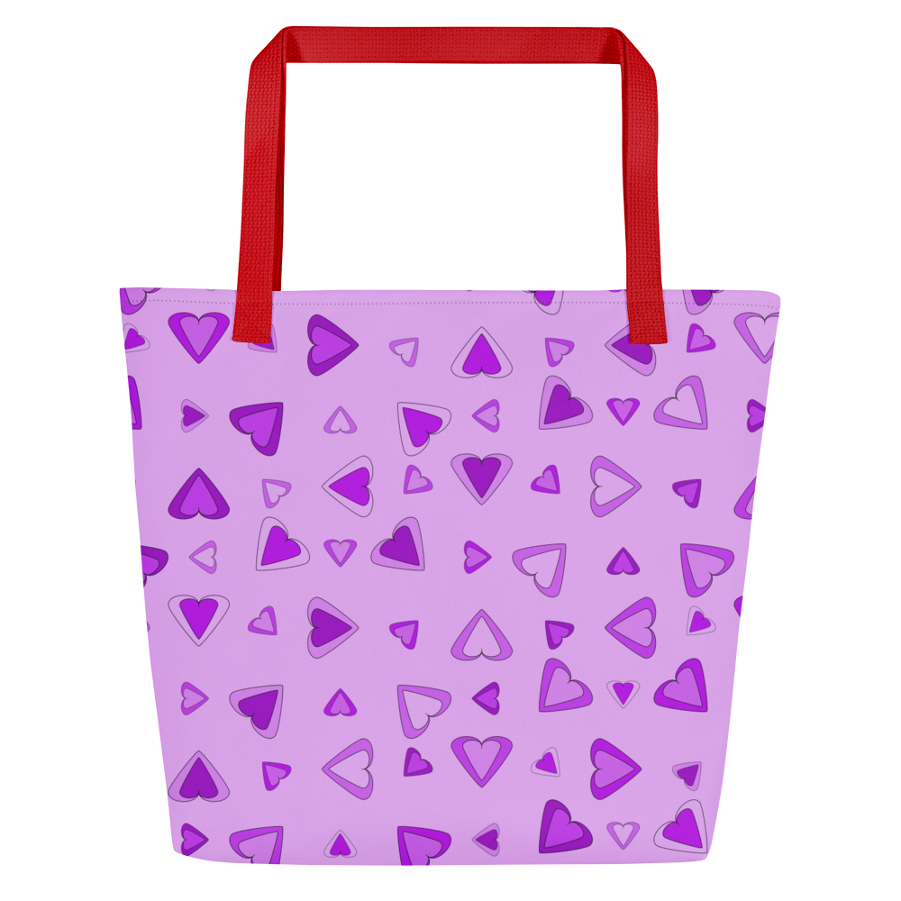 Rainbow Of Hearts | Batch 01 | Seamless Patterns | All-Over Print Large Tote Bag w/ Pocket - #3