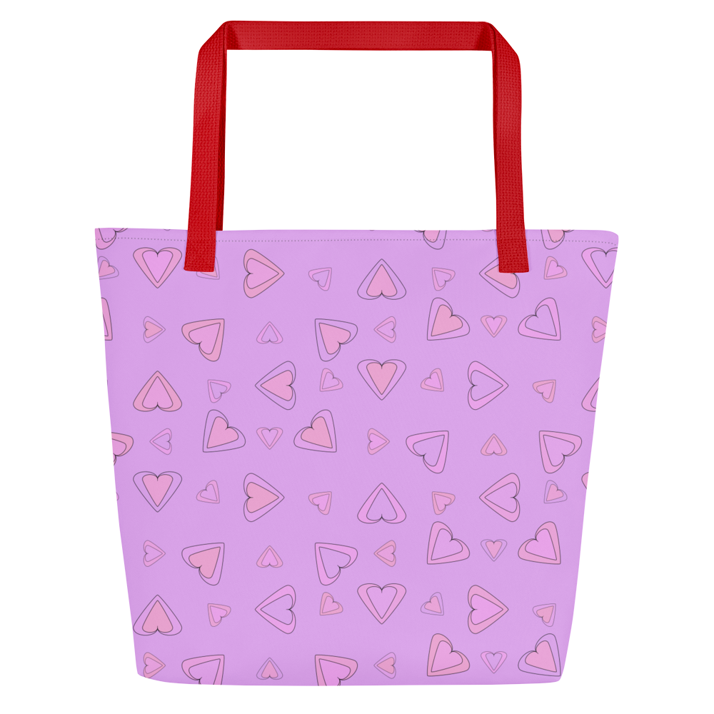 Rainbow Of Hearts | Batch 01 | Seamless Patterns | All-Over Print Large Tote Bag w/ Pocket - #8