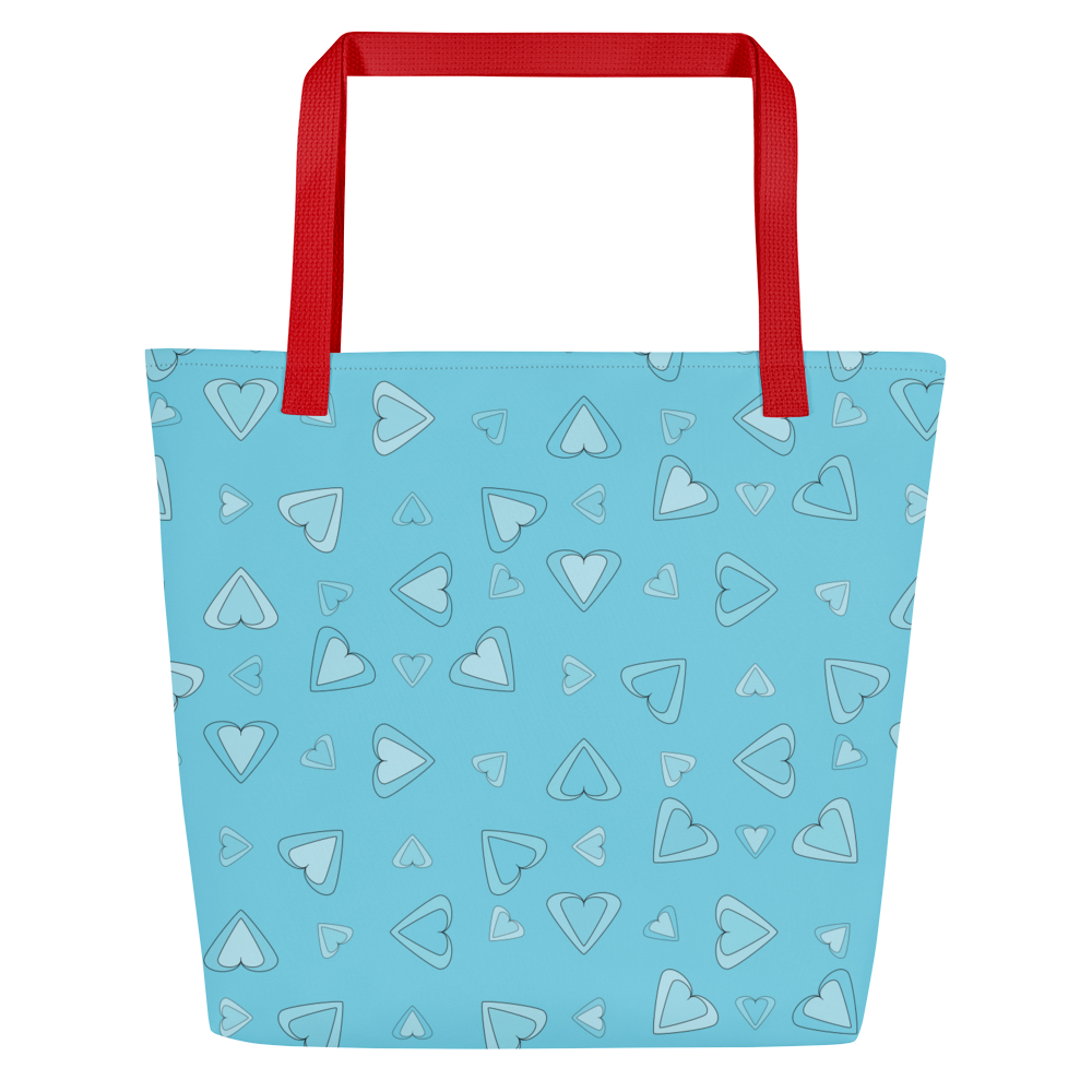 Rainbow Of Hearts | Batch 01 | Seamless Patterns | All-Over Print Large Tote Bag w/ Pocket - #12