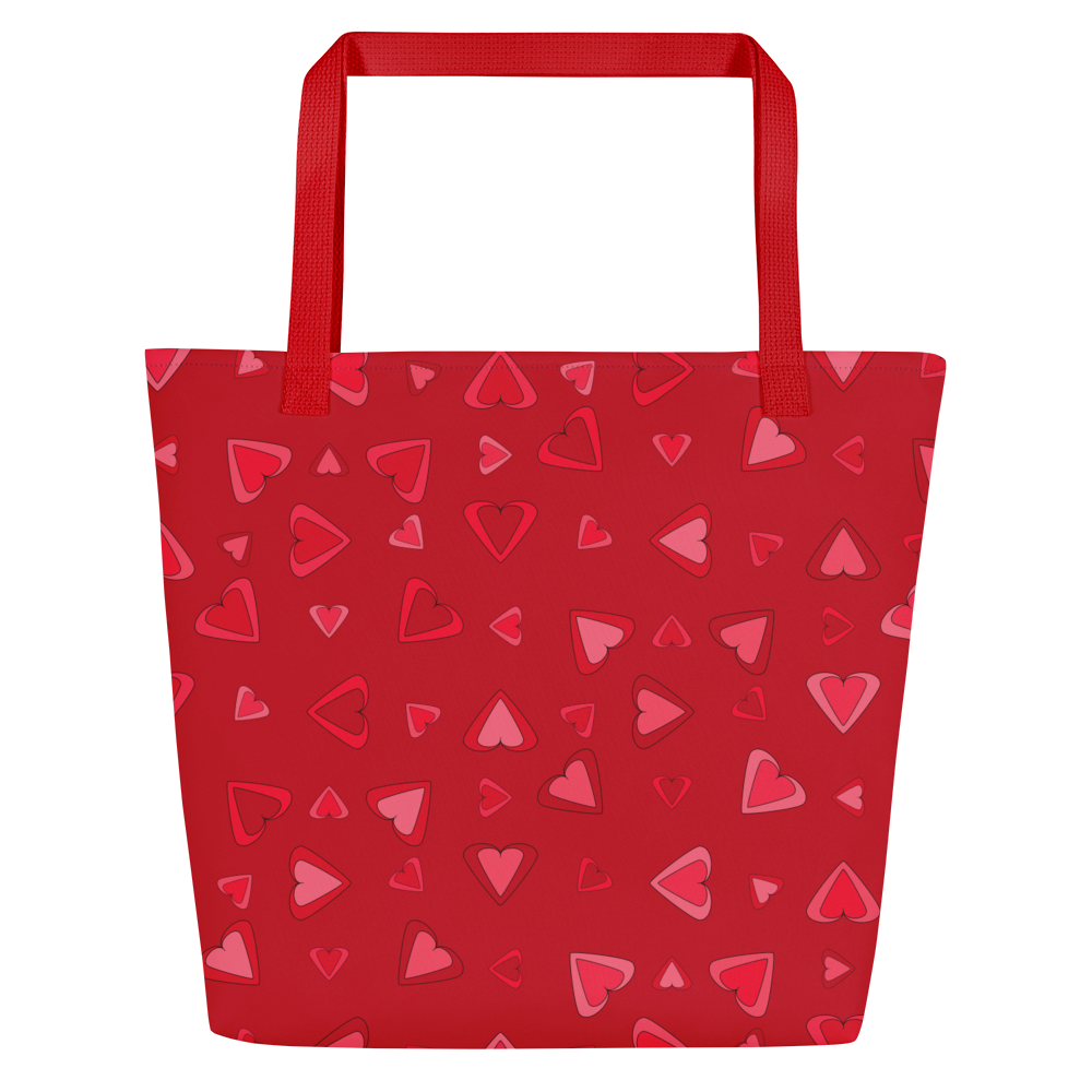 Rainbow Of Hearts | Batch 01 | Seamless Patterns | All-Over Print Large Tote Bag w/ Pocket - #11