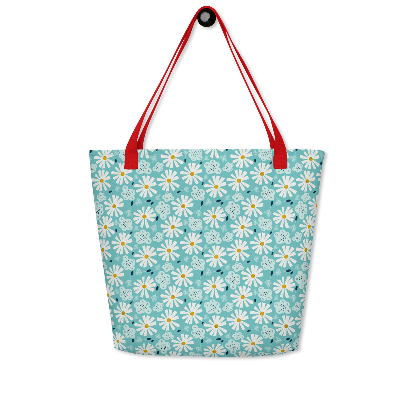 Scandinavian Spring Floral | Seamless Patterns | All-Over Print Large Tote Bag w/ Pocket - #10