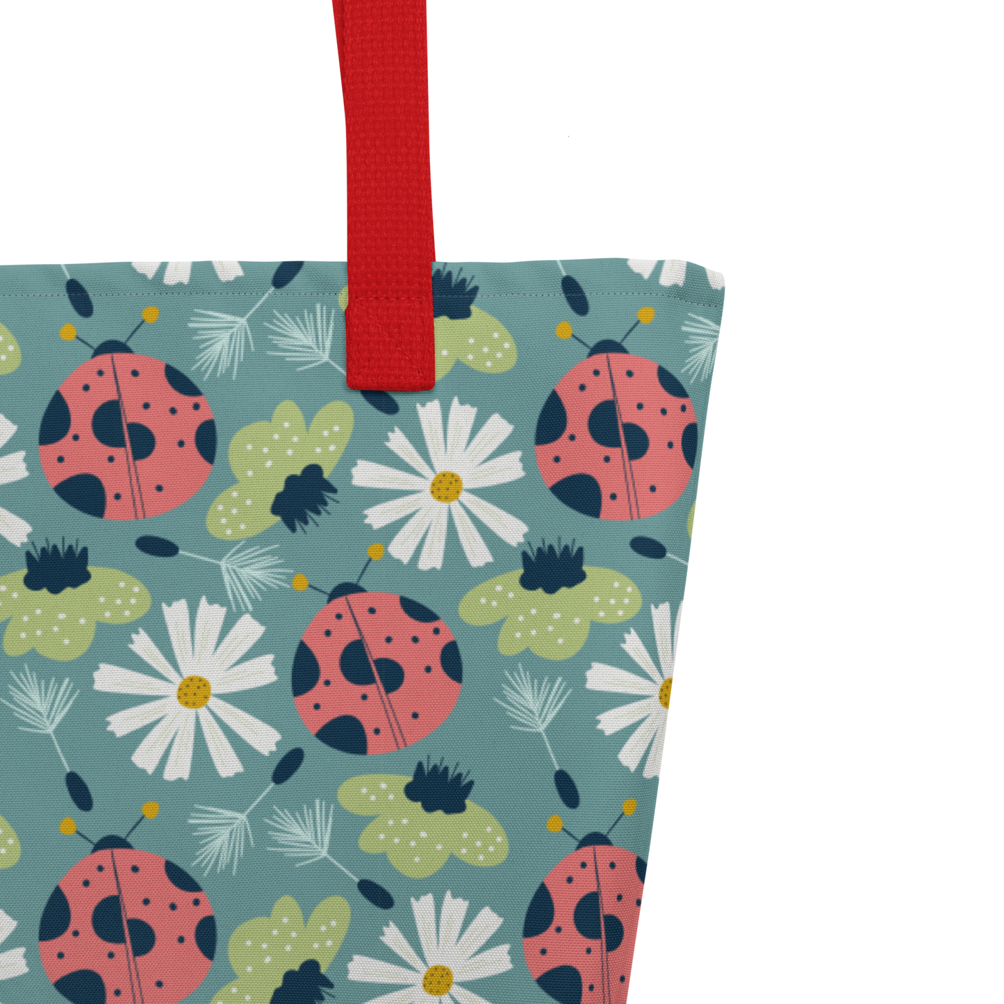 Scandinavian Spring Floral | Seamless Patterns | All-Over Print Large Tote Bag w/ Pocket - #2