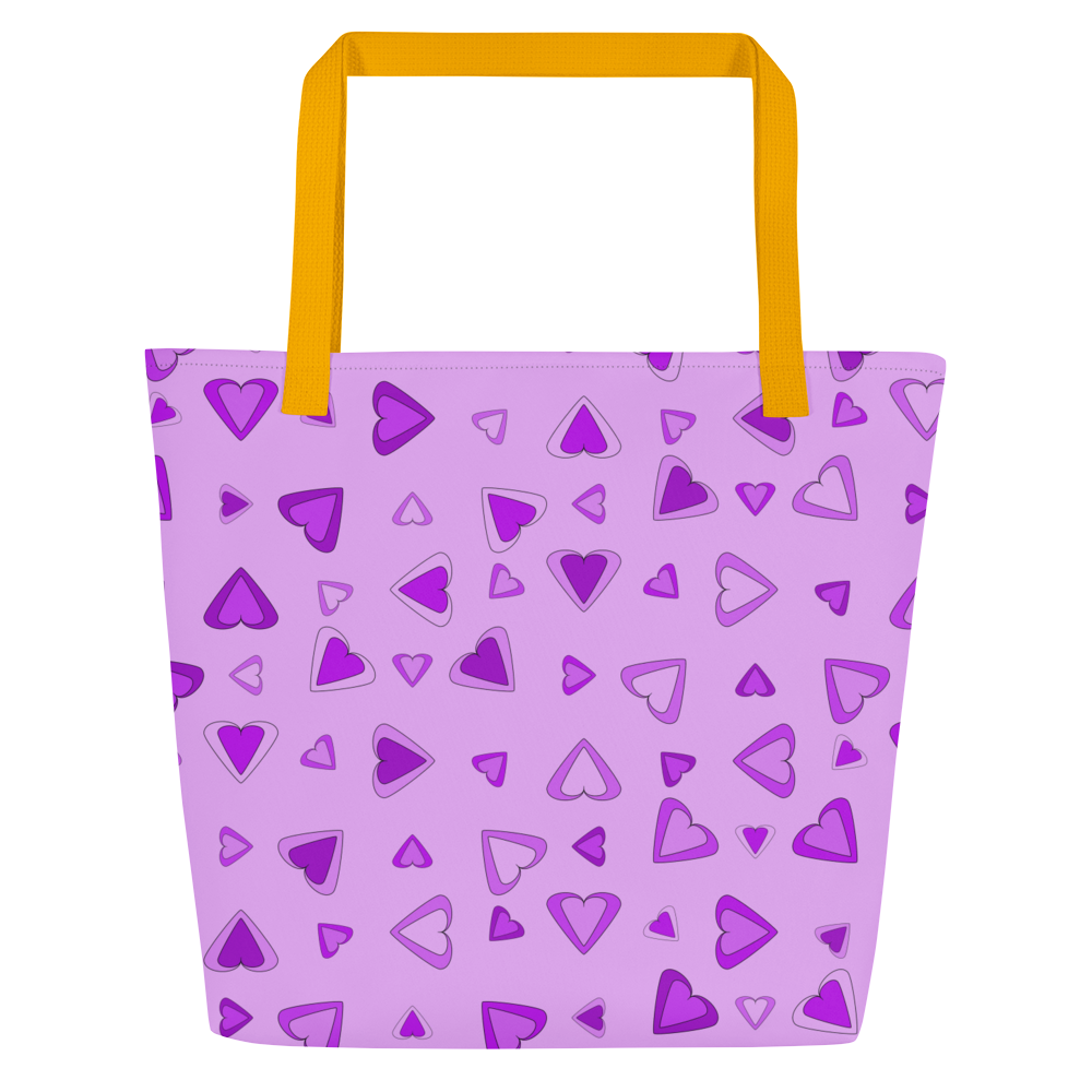 Rainbow Of Hearts | Batch 01 | Seamless Patterns | All-Over Print Large Tote Bag w/ Pocket - #3