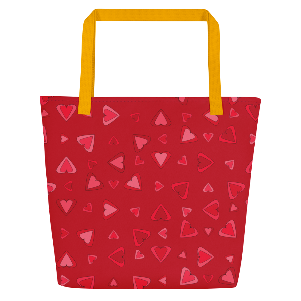 Rainbow Of Hearts | Batch 01 | Seamless Patterns | All-Over Print Large Tote Bag w/ Pocket - #11