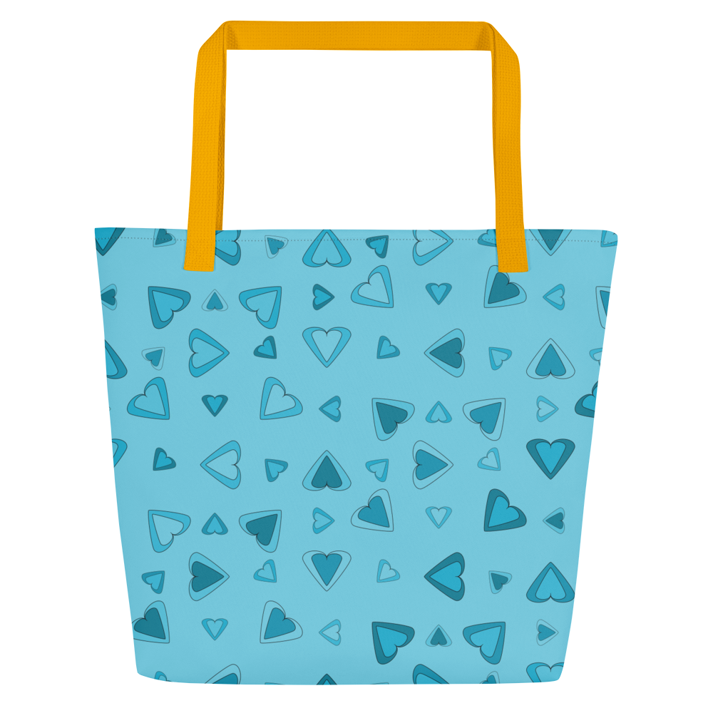 Rainbow Of Hearts | Batch 01 | Seamless Patterns | All-Over Print Large Tote Bag w/ Pocket - #4