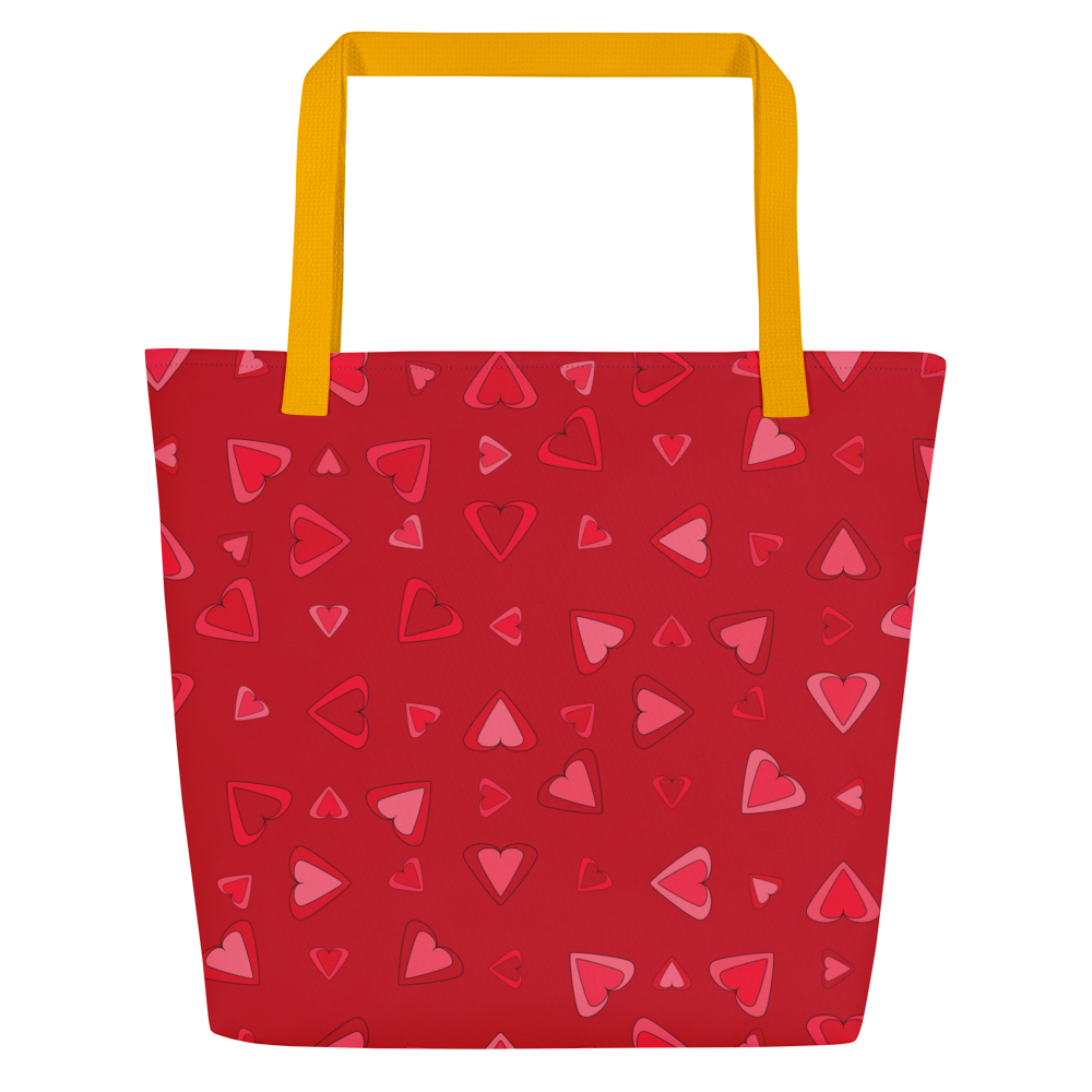 Rainbow Of Hearts | Batch 01 | Seamless Patterns | All-Over Print Large Tote Bag w/ Pocket - #11