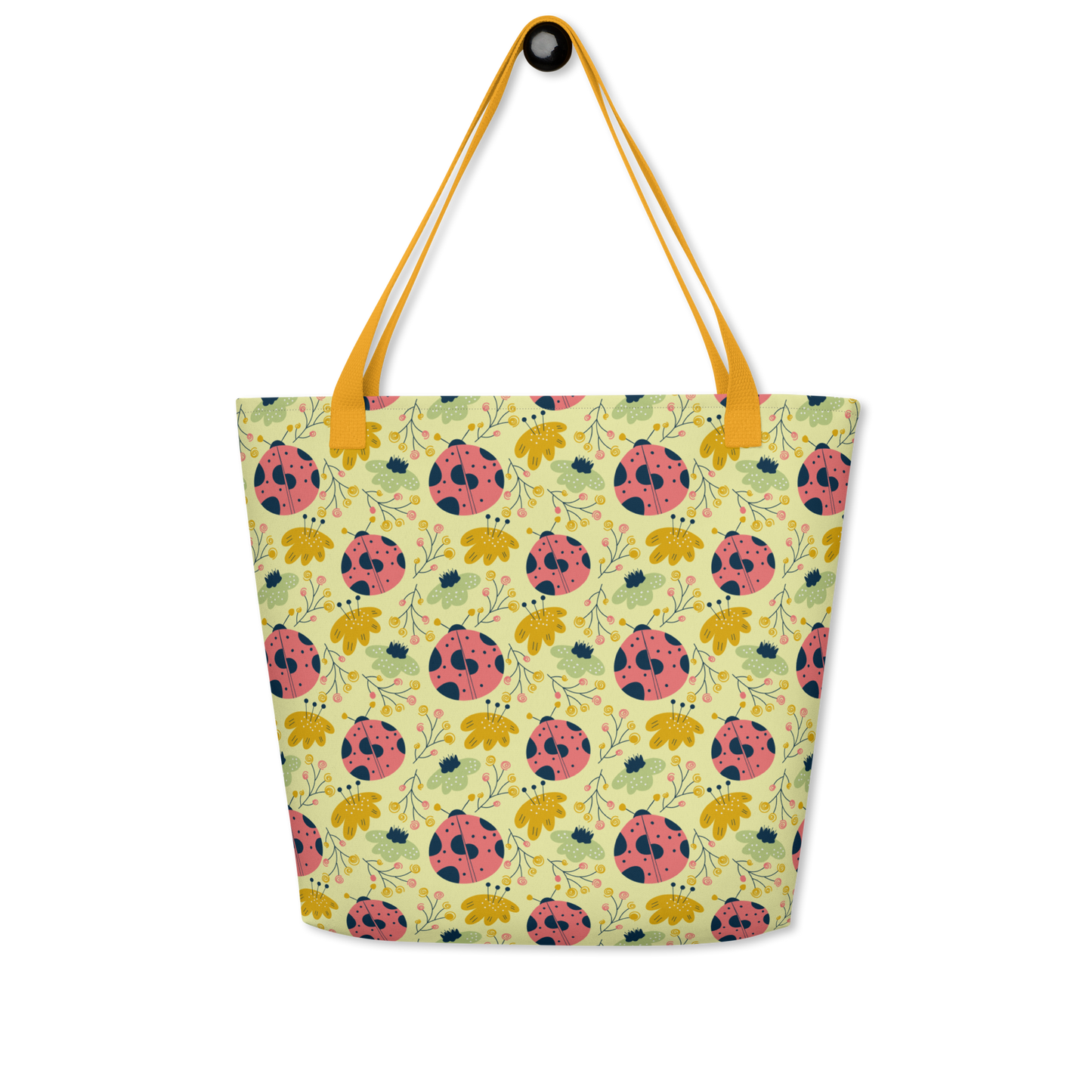 Scandinavian Spring Floral | Seamless Patterns | All-Over Print Large Tote Bag w/ Pocket - #9