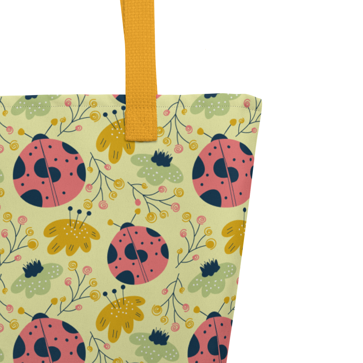 Scandinavian Spring Floral | Seamless Patterns | All-Over Print Large Tote Bag w/ Pocket - #9