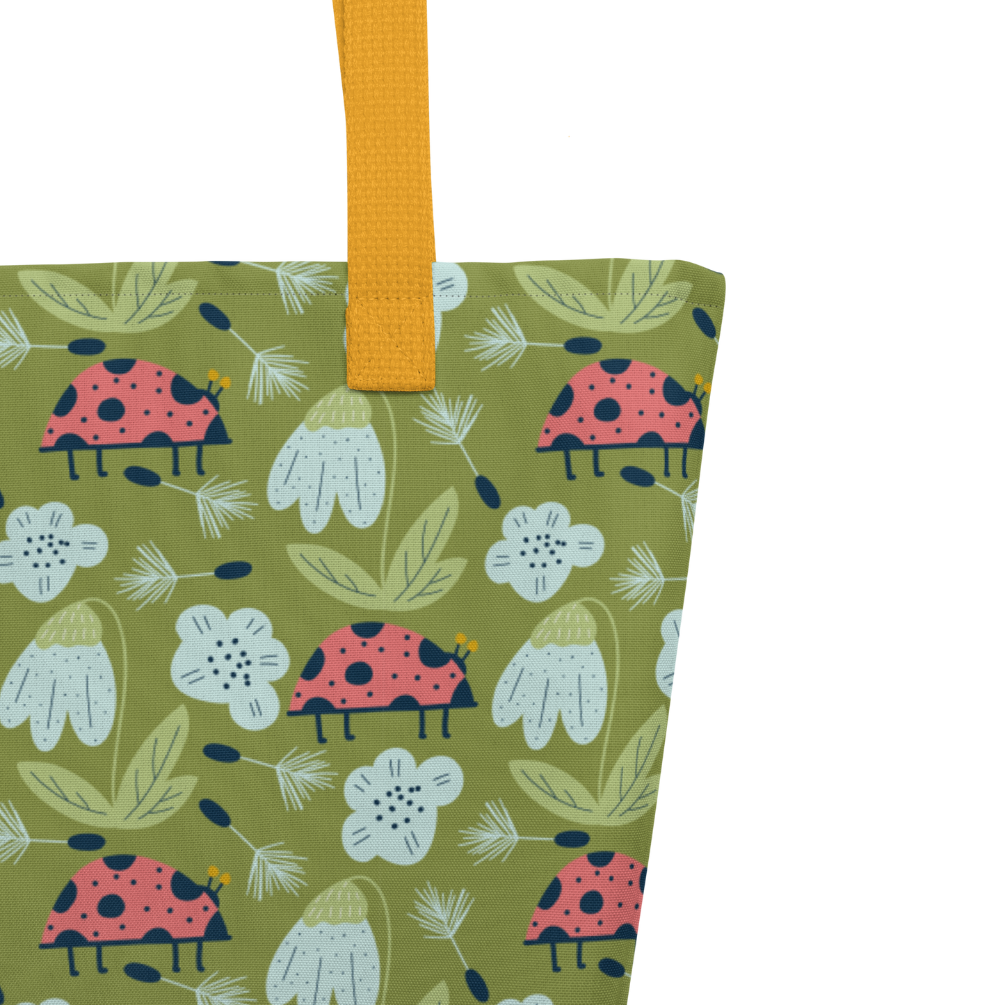 Scandinavian Spring Floral | Seamless Patterns | All-Over Print Large Tote Bag w/ Pocket - #5