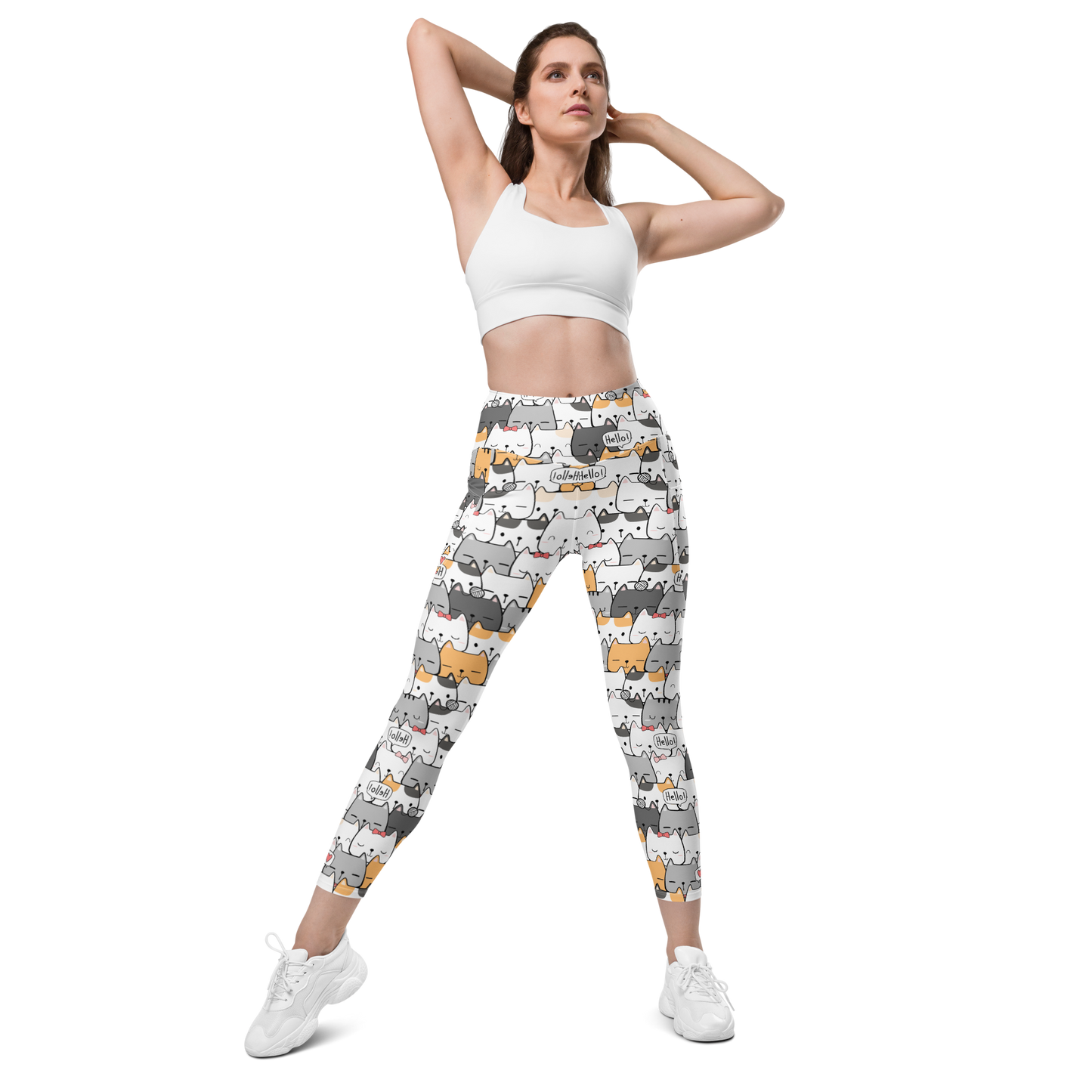 Cat Seamless Pattern Batch 01 | Seamless Patterns | All-Over Print Leggings with Pockets - #6