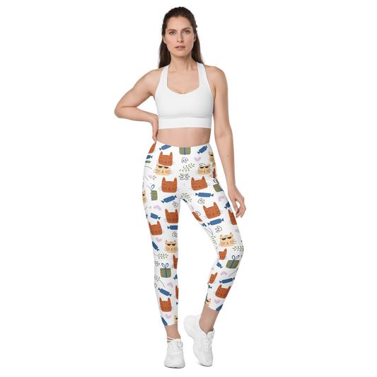 Cat Seamless Pattern Batch 01 | Seamless Patterns | All-Over Print Leggings with Pockets - #8
