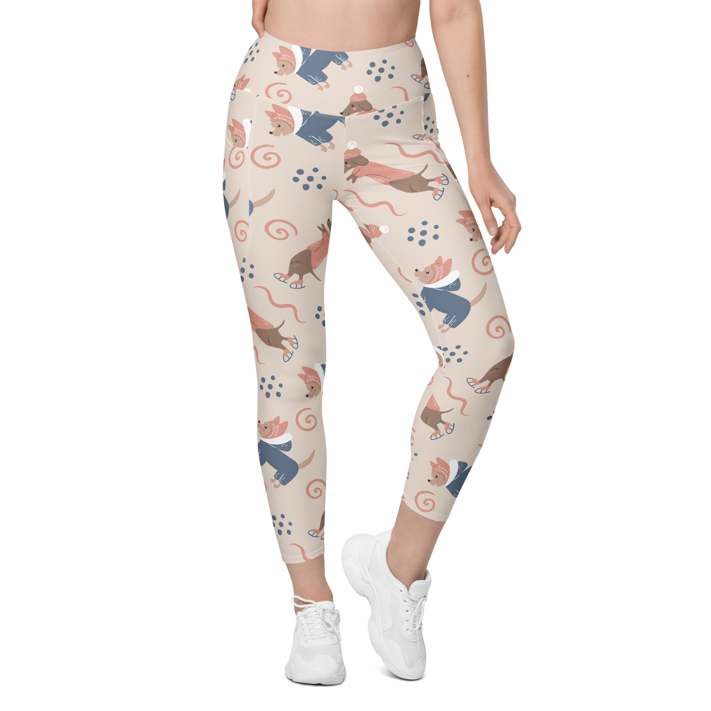Cozy Dogs | Seamless Patterns | All-Over Print Leggings with Pockets - #12