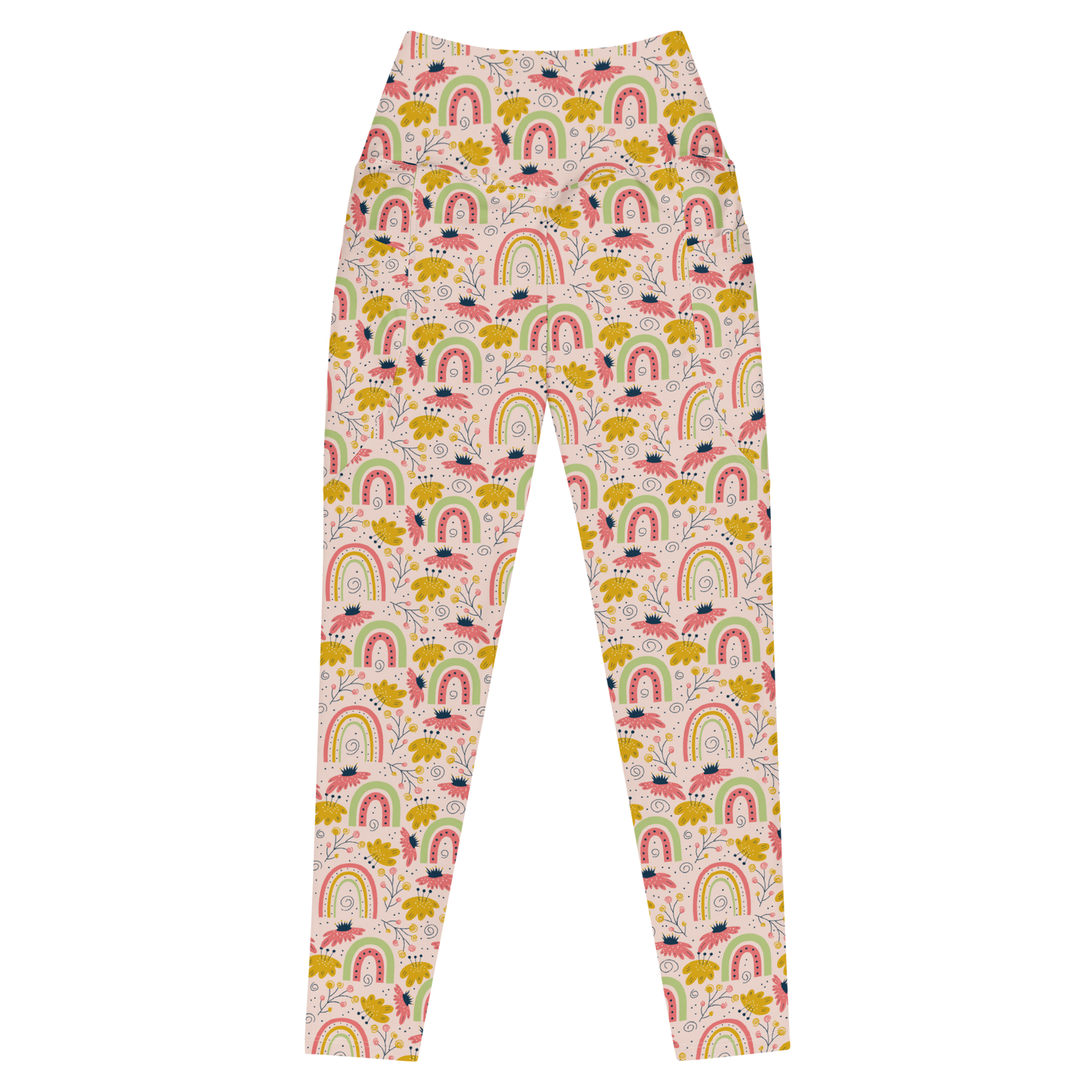 Scandinavian Spring Floral | Seamless Patterns | All-Over Print Leggings with Pockets - #7