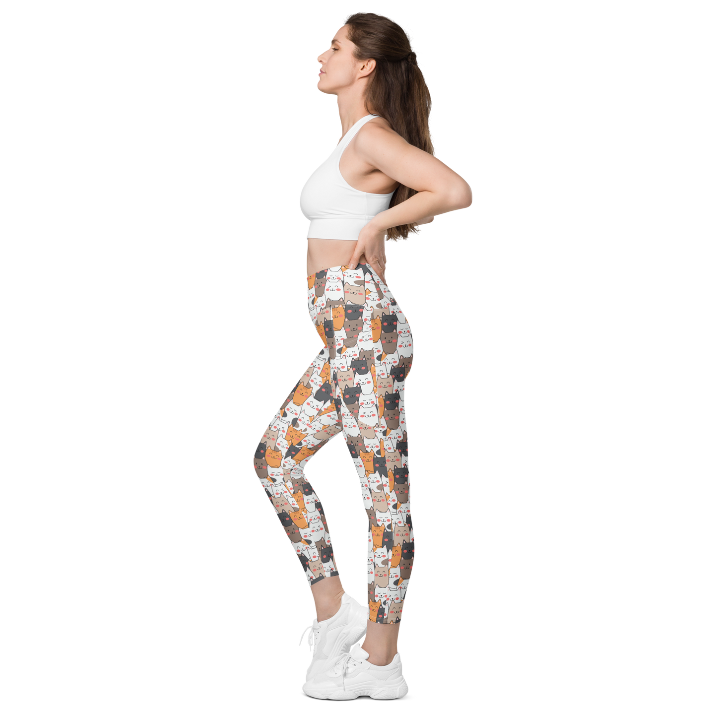 Cat Seamless Pattern Batch 01 | Seamless Patterns | All-Over Print Leggings with Pockets - #9