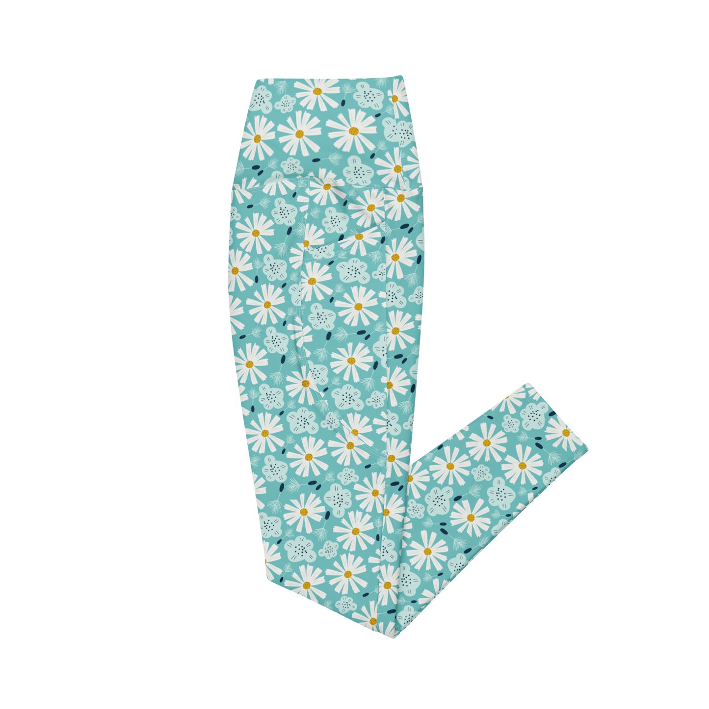 Scandinavian Spring Floral | Seamless Patterns | All-Over Print Leggings with Pockets - #10