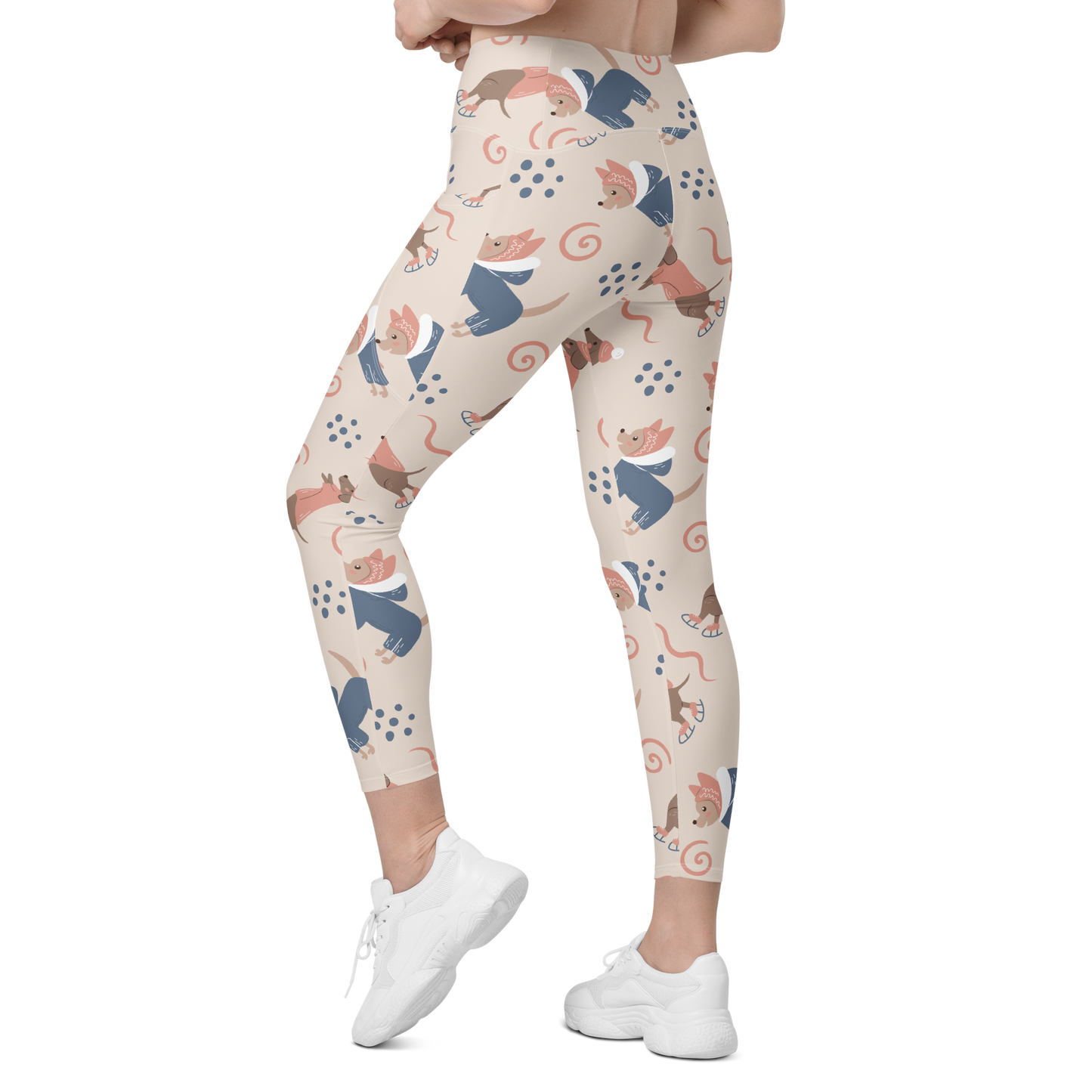 Cozy Dogs | Seamless Patterns | All-Over Print Leggings with Pockets - #12