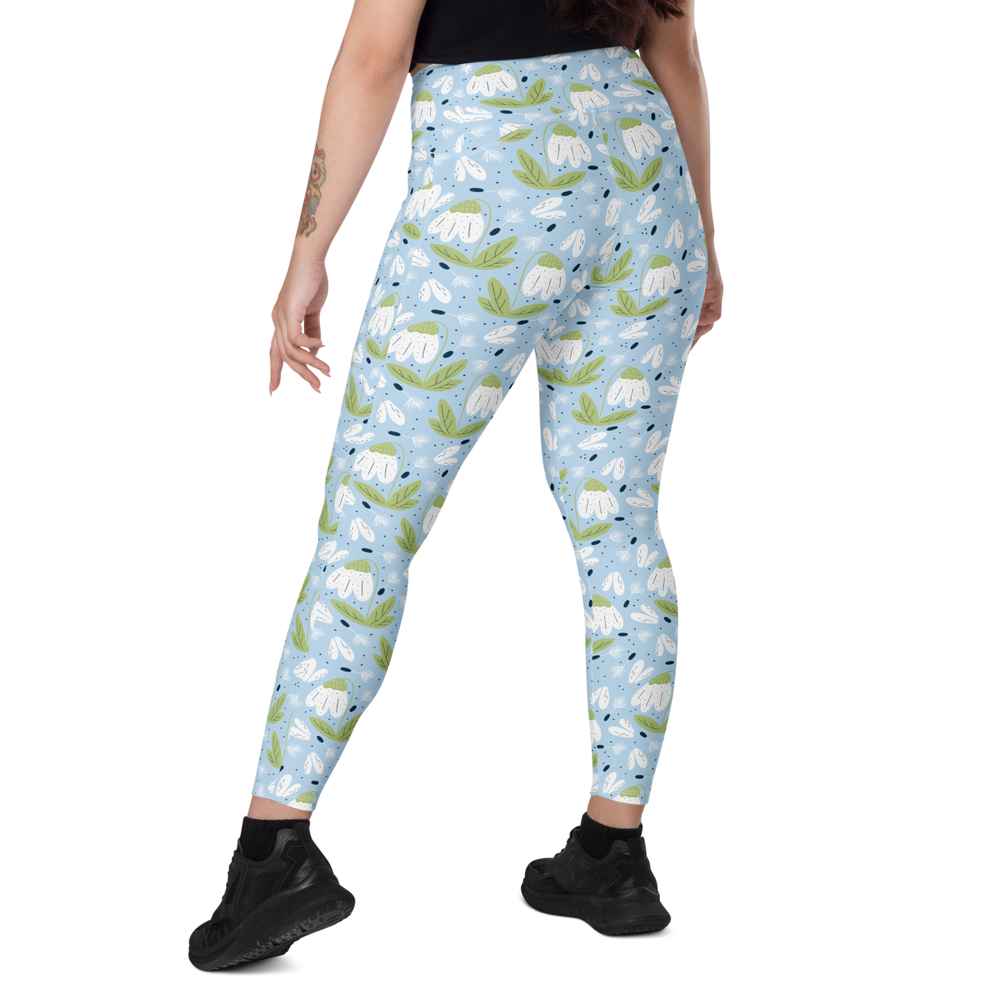 Scandinavian Spring Floral | Seamless Patterns | All-Over Print Leggings with Pockets - #3