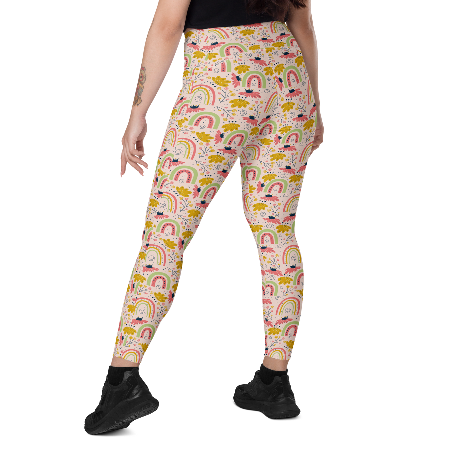 Scandinavian Spring Floral | Seamless Patterns | All-Over Print Leggings with Pockets - #7