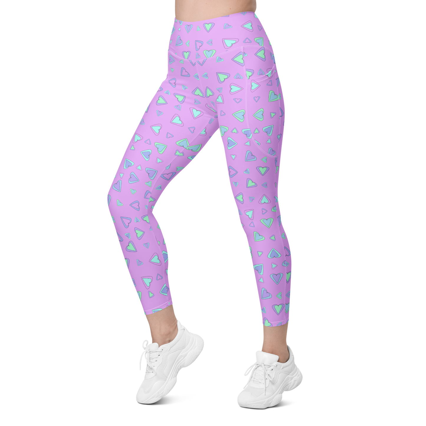 Rainbow Of Hearts | Batch 01 | Seamless Patterns | All-Over Print Leggings with Pockets - #5