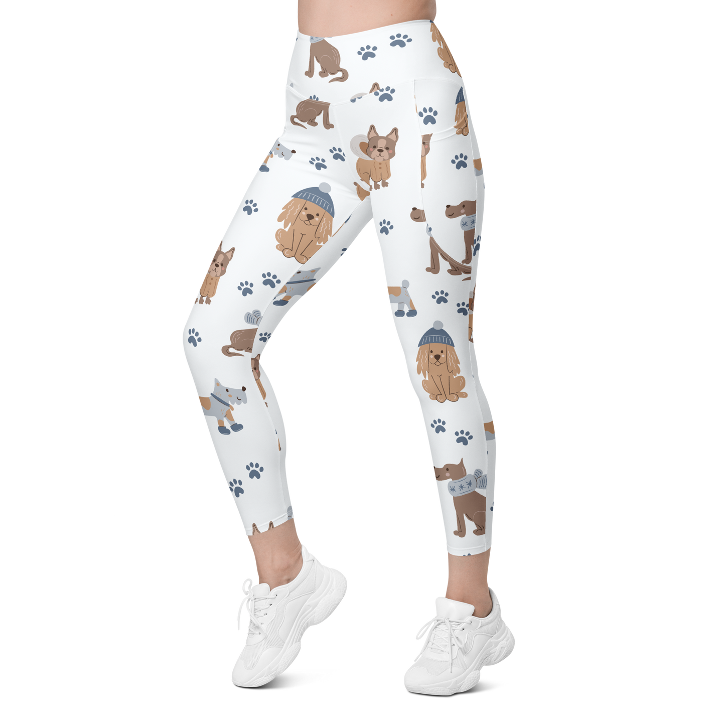 Cozy Dogs | Seamless Patterns | All-Over Print Leggings with Pockets - #7