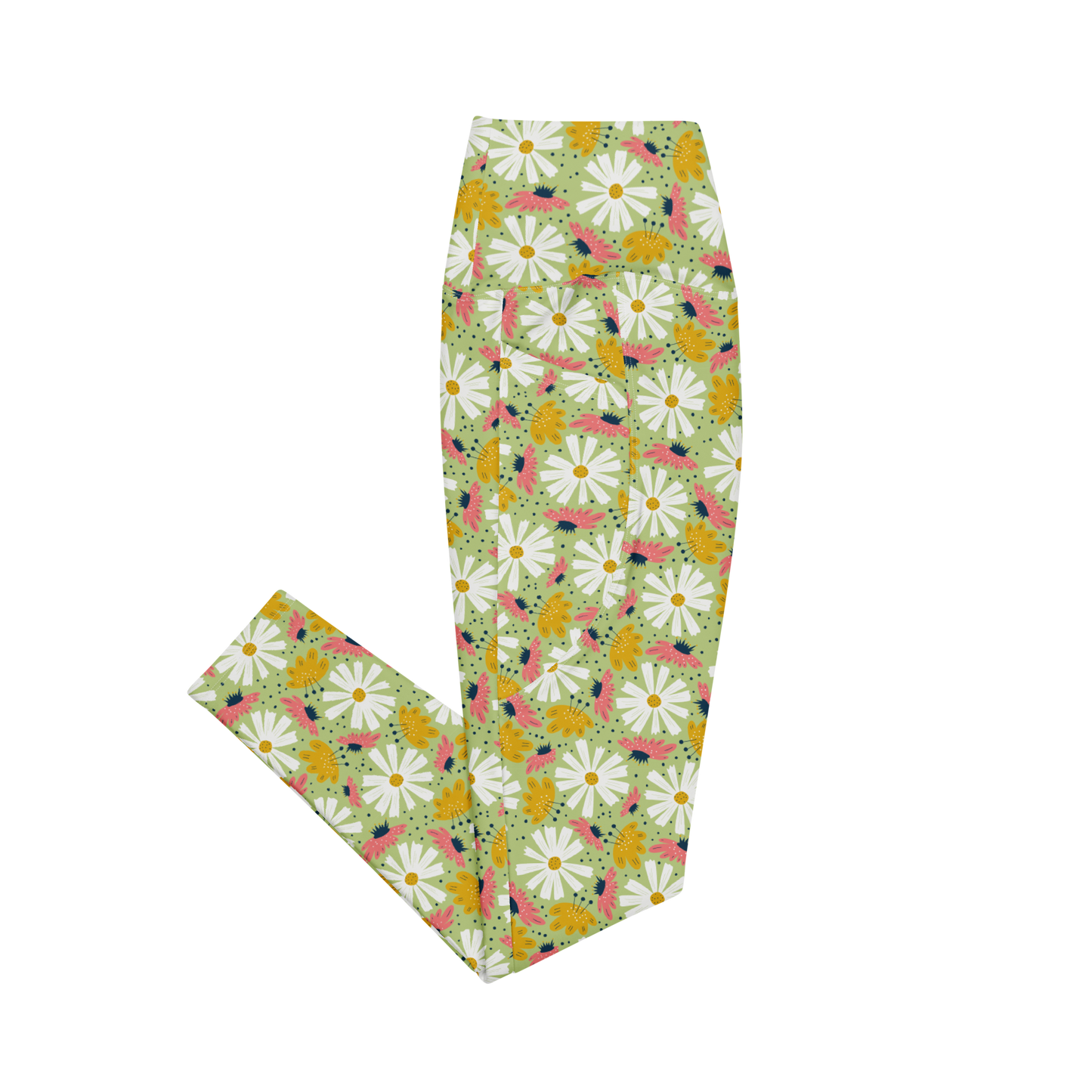 Scandinavian Spring Floral | Seamless Patterns | All-Over Print Leggings with Pockets - #4