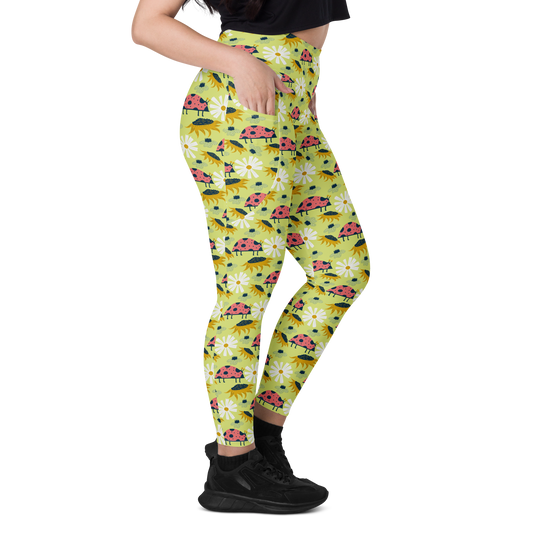 Scandinavian Spring Floral | Seamless Patterns | All-Over Print Leggings with Pockets - #6