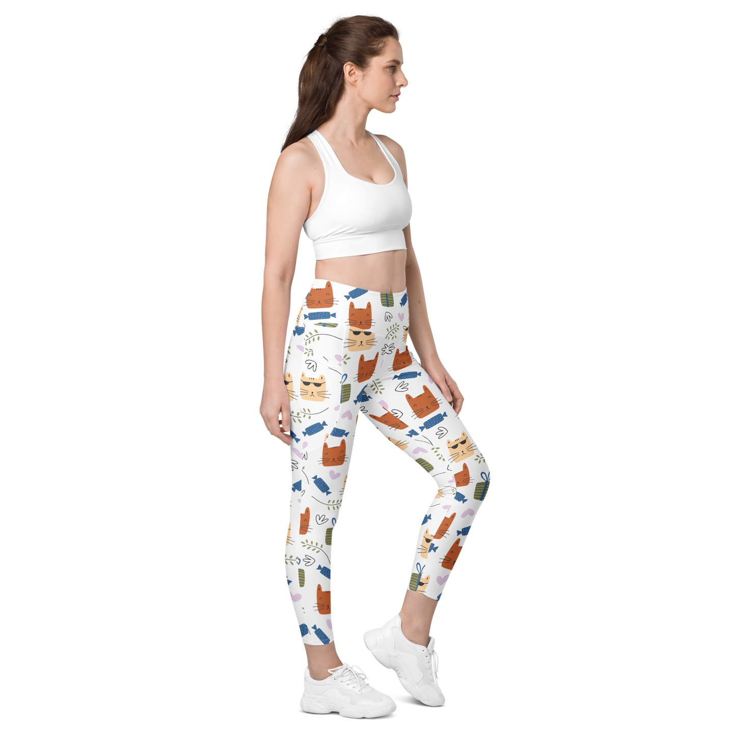 Cat Seamless Pattern Batch 01 | Seamless Patterns | All-Over Print Leggings with Pockets - #8