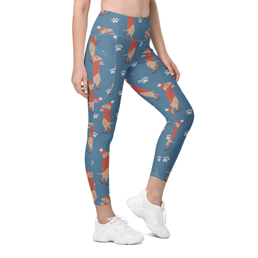 Cozy Dogs | Seamless Patterns | All-Over Print Leggings with Pockets - #6