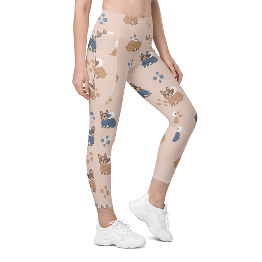 Cozy Dogs | Seamless Patterns | All-Over Print Leggings with Pockets - #11