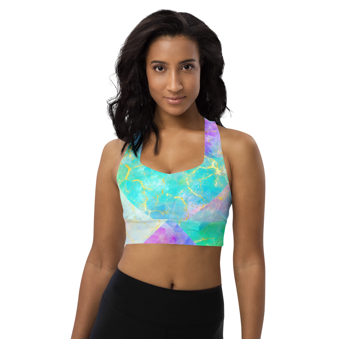 Fire Opal | Textures & Patterns | All-Over Print Longline Sports Bra - #9