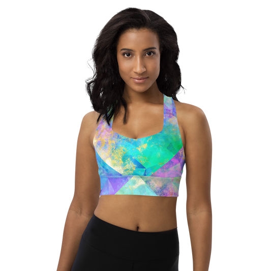 Fire Opal | Textures & Patterns | All-Over Print Longline Sports Bra - #18