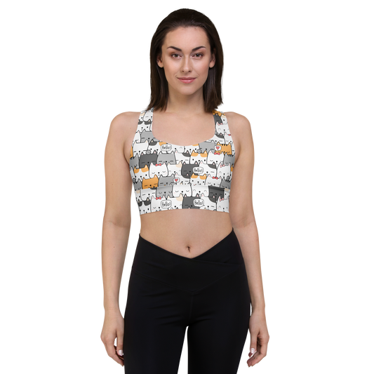 Cat Seamless Pattern Batch 01 | Seamless Patterns | All-Over Print Longline Sports Bra - #6