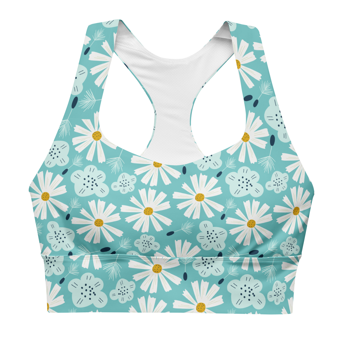 Scandinavian Spring Floral | Seamless Patterns | All-Over Print Longline Sports Bra - #10