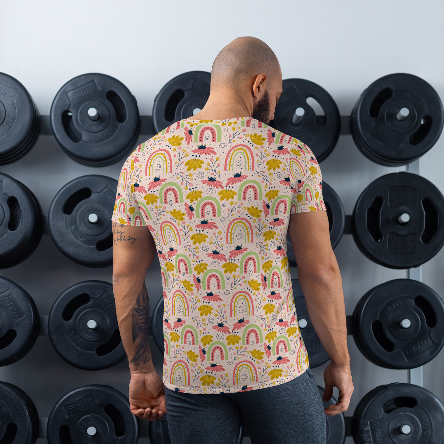 Scandinavian Spring Floral | Seamless Patterns | All-Over Print Men's Athletic T-Shirt - #7