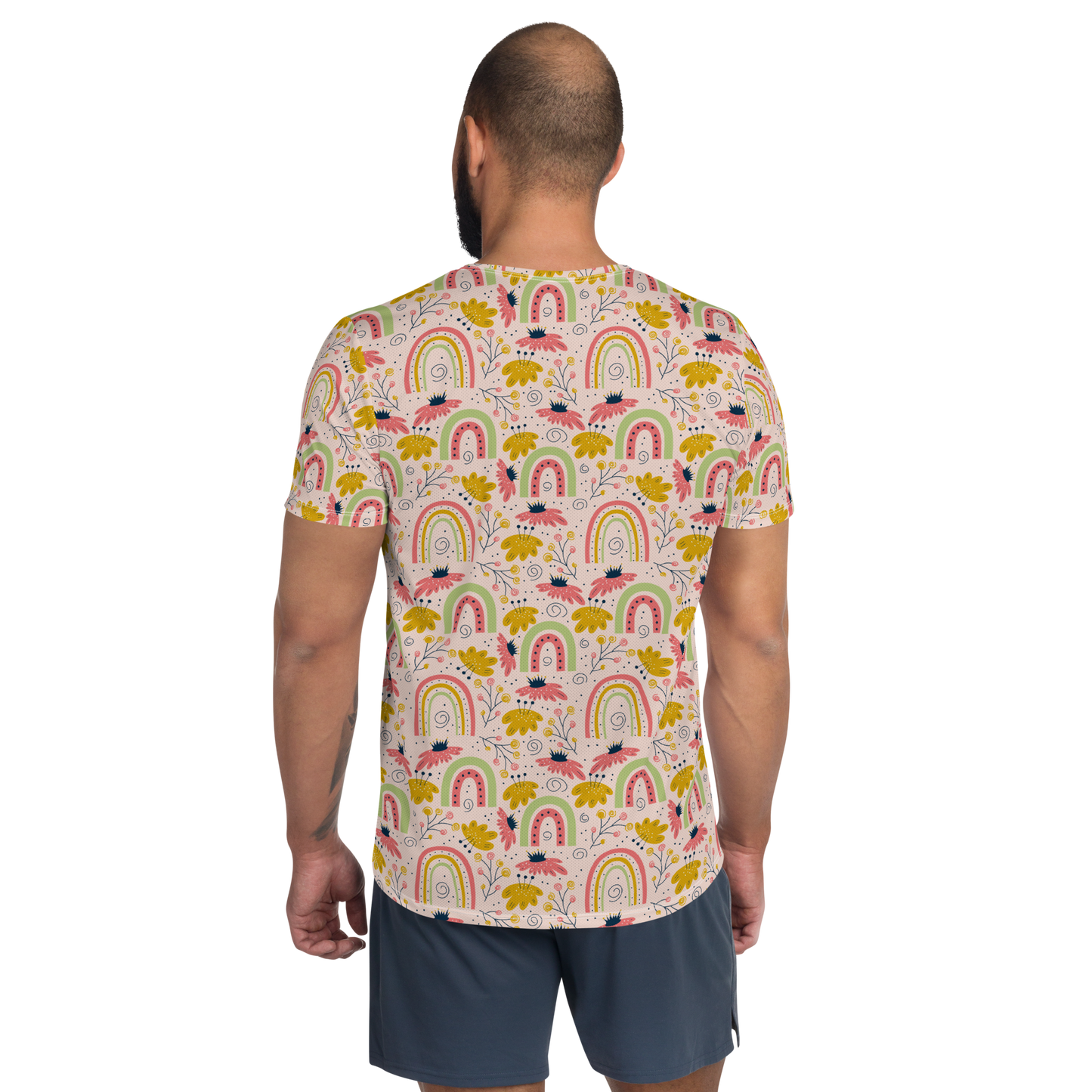 Scandinavian Spring Floral | Seamless Patterns | All-Over Print Men's Athletic T-Shirt - #7