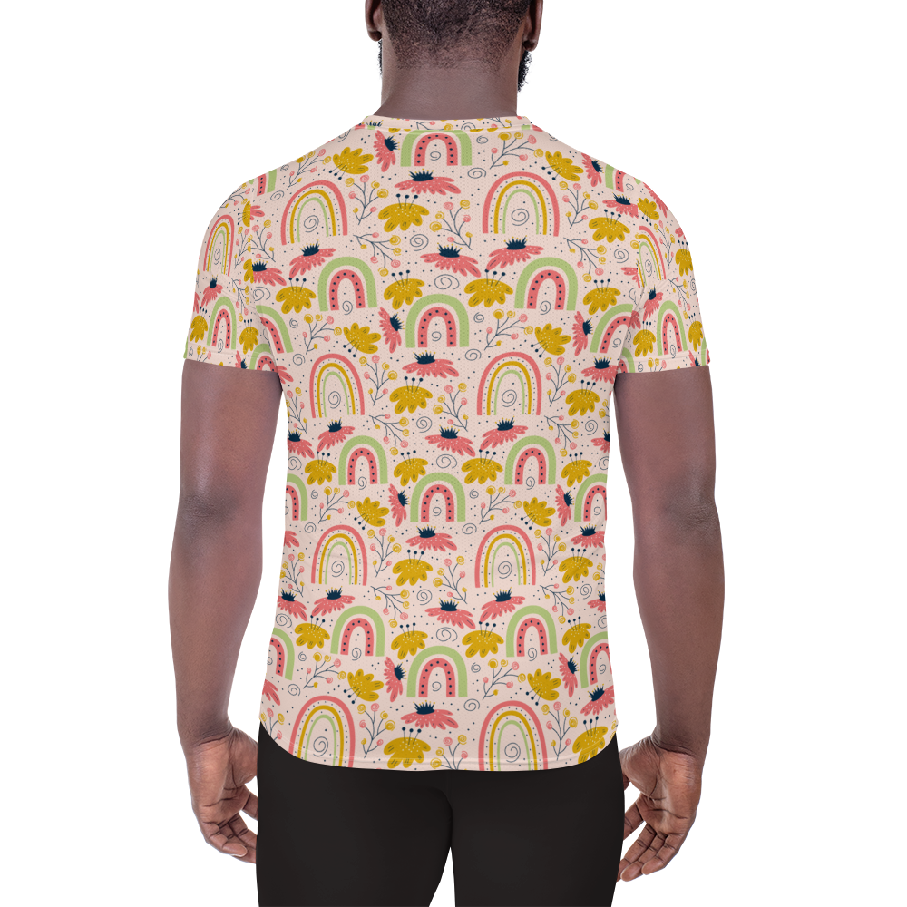 Scandinavian Spring Floral | Seamless Patterns | All-Over Print Men's Athletic T-Shirt - #7