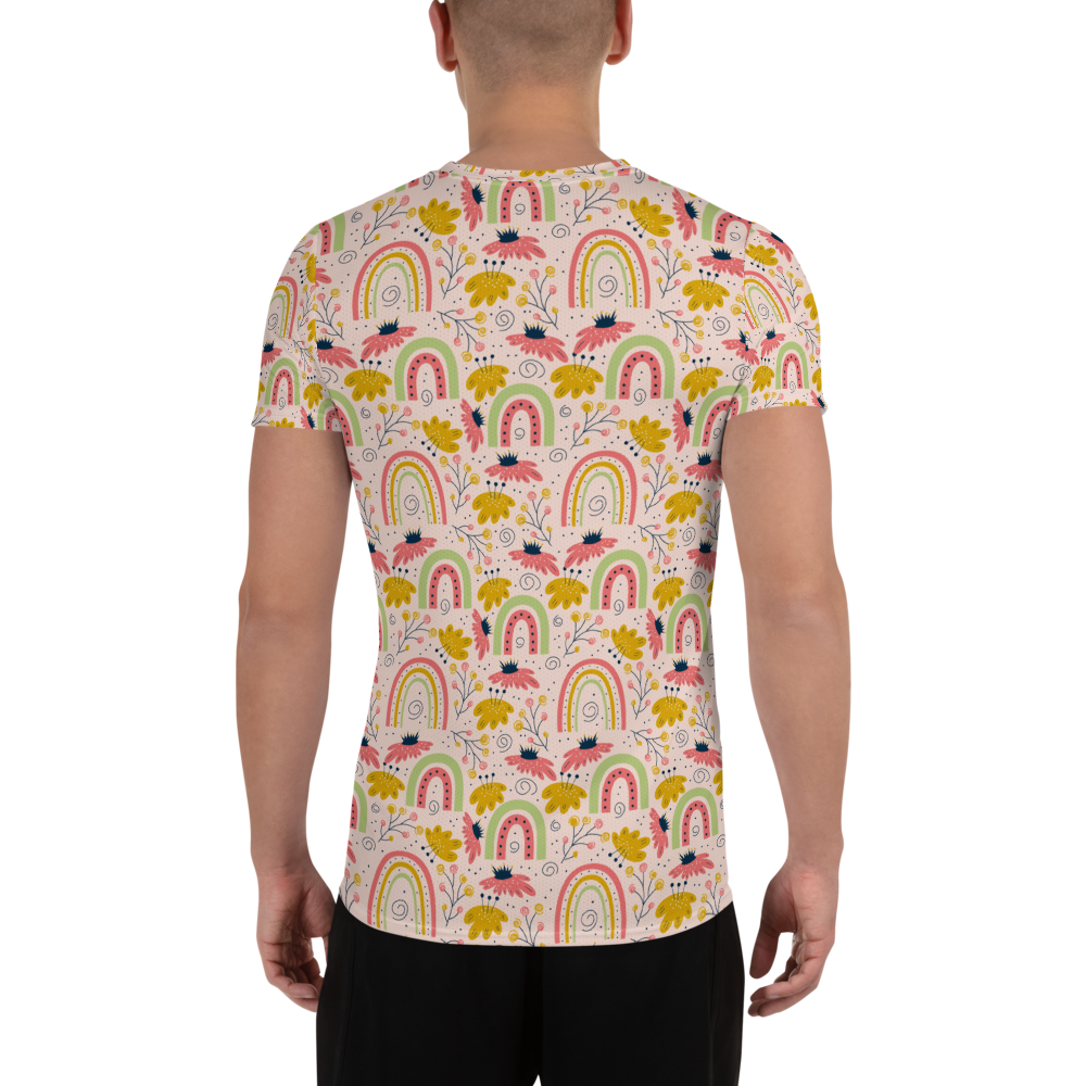 Scandinavian Spring Floral | Seamless Patterns | All-Over Print Men's Athletic T-Shirt - #7