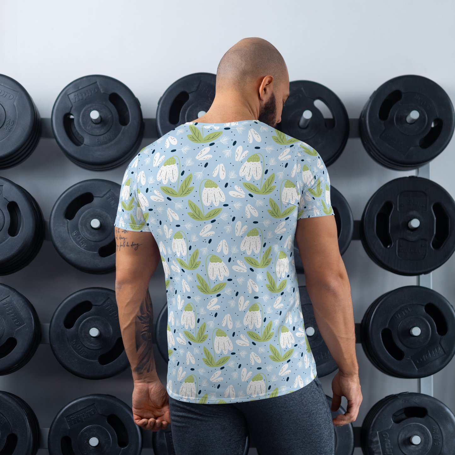 Scandinavian Spring Floral | Seamless Patterns | All-Over Print Men's Athletic T-Shirt - #3