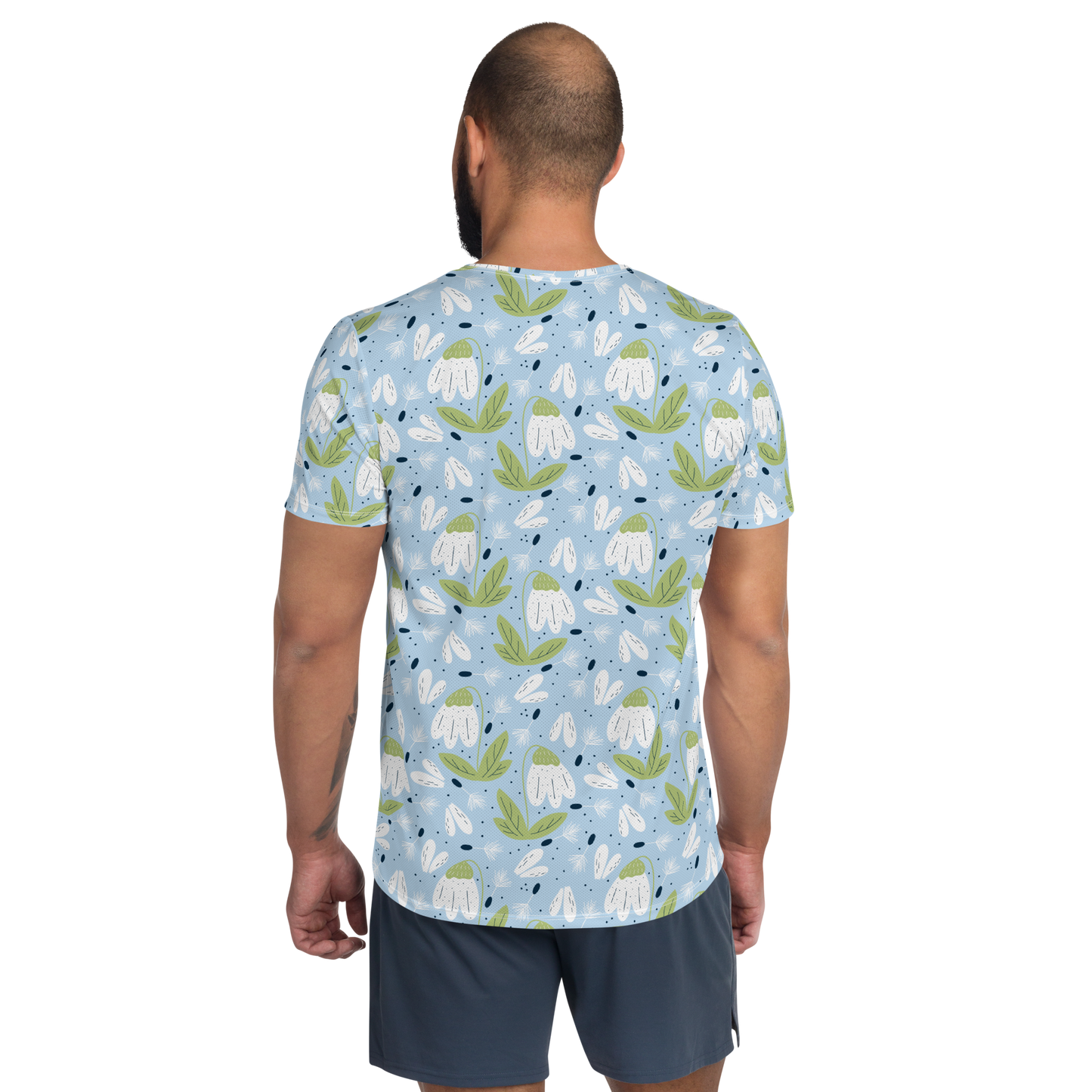 Scandinavian Spring Floral | Seamless Patterns | All-Over Print Men's Athletic T-Shirt - #3