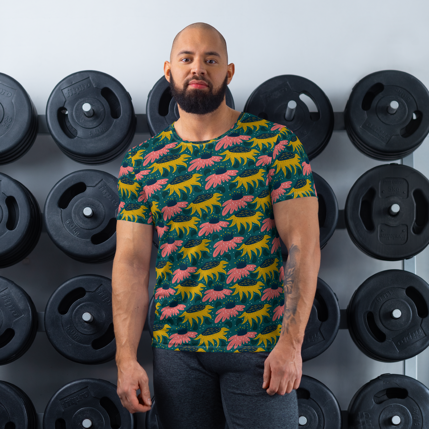 Scandinavian Spring Floral | Seamless Patterns | All-Over Print Men's Athletic T-Shirt - #8