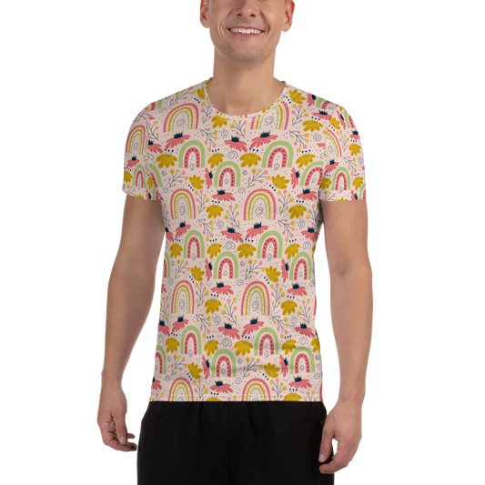 Scandinavian Spring Floral | Seamless Patterns | All-Over Print Men's Athletic T-Shirt - #7