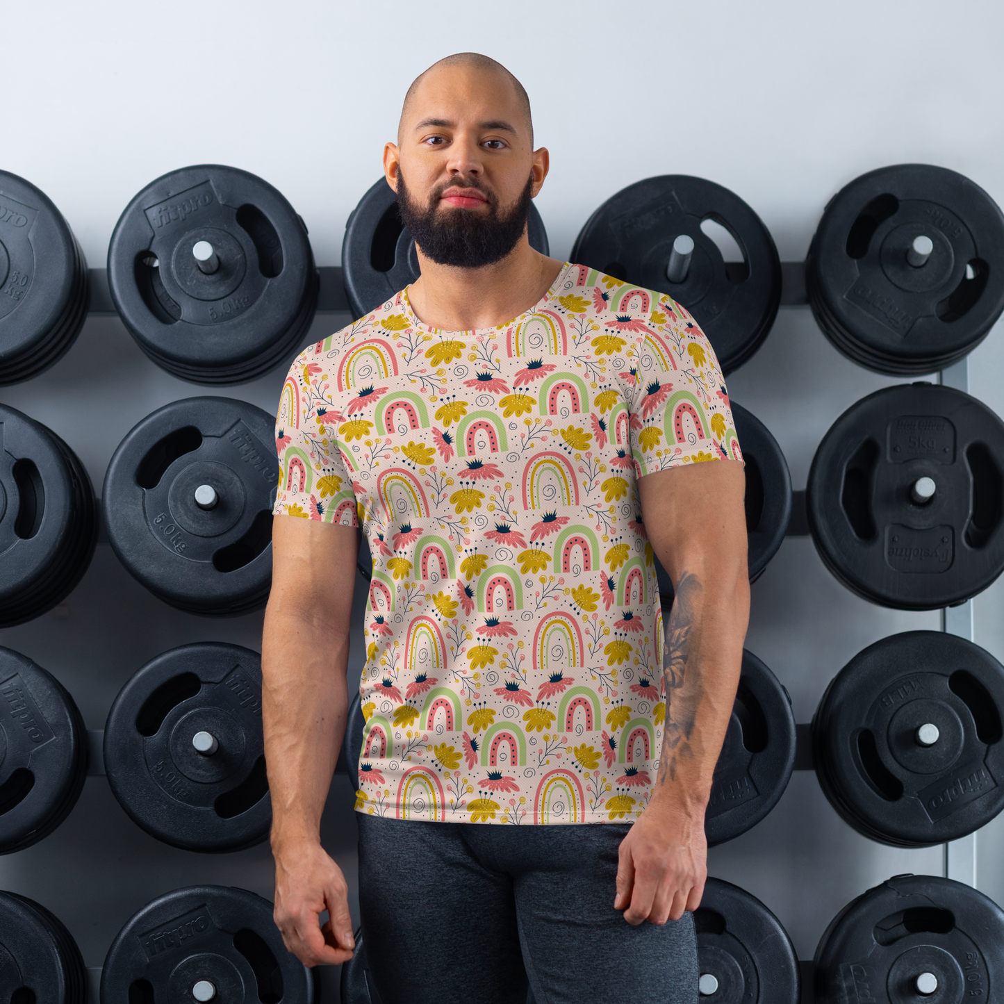 Scandinavian Spring Floral | Seamless Patterns | All-Over Print Men's Athletic T-Shirt - #7