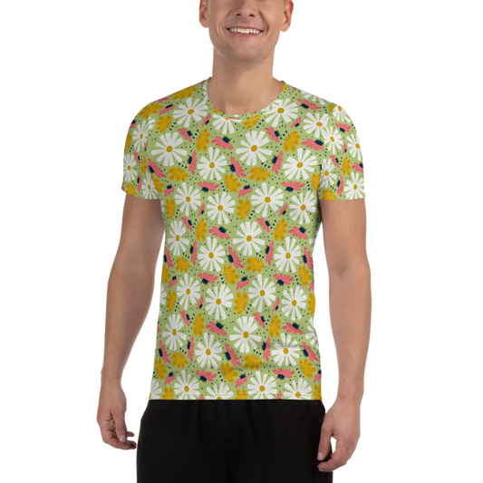 Scandinavian Spring Floral | Seamless Patterns | All-Over Print Men's Athletic T-Shirt - #4