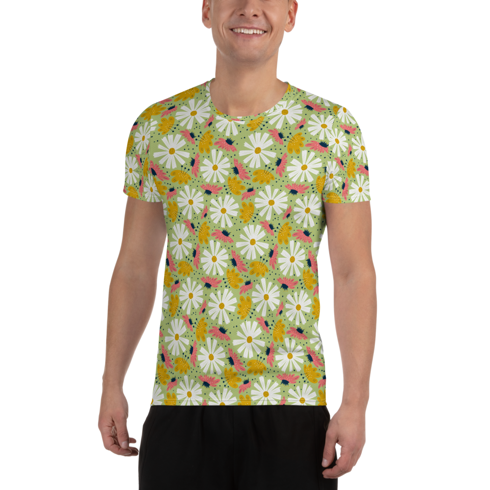 Scandinavian Spring Floral | Seamless Patterns | All-Over Print Men's Athletic T-Shirt - #4