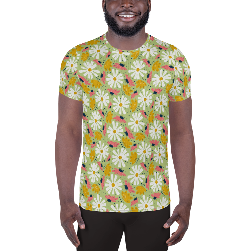 Scandinavian Spring Floral | Seamless Patterns | All-Over Print Men's Athletic T-Shirt - #4