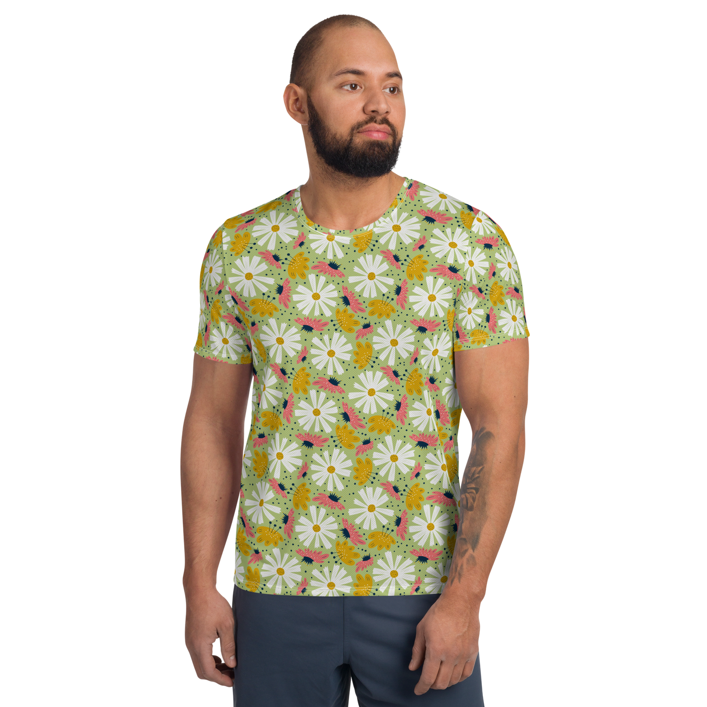 Scandinavian Spring Floral | Seamless Patterns | All-Over Print Men's Athletic T-Shirt - #4