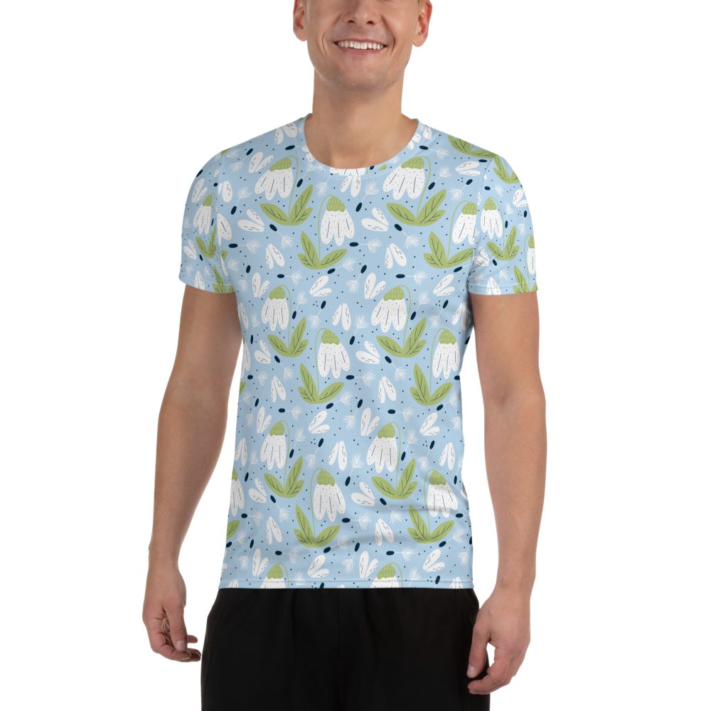 Scandinavian Spring Floral | Seamless Patterns | All-Over Print Men's Athletic T-Shirt - #3