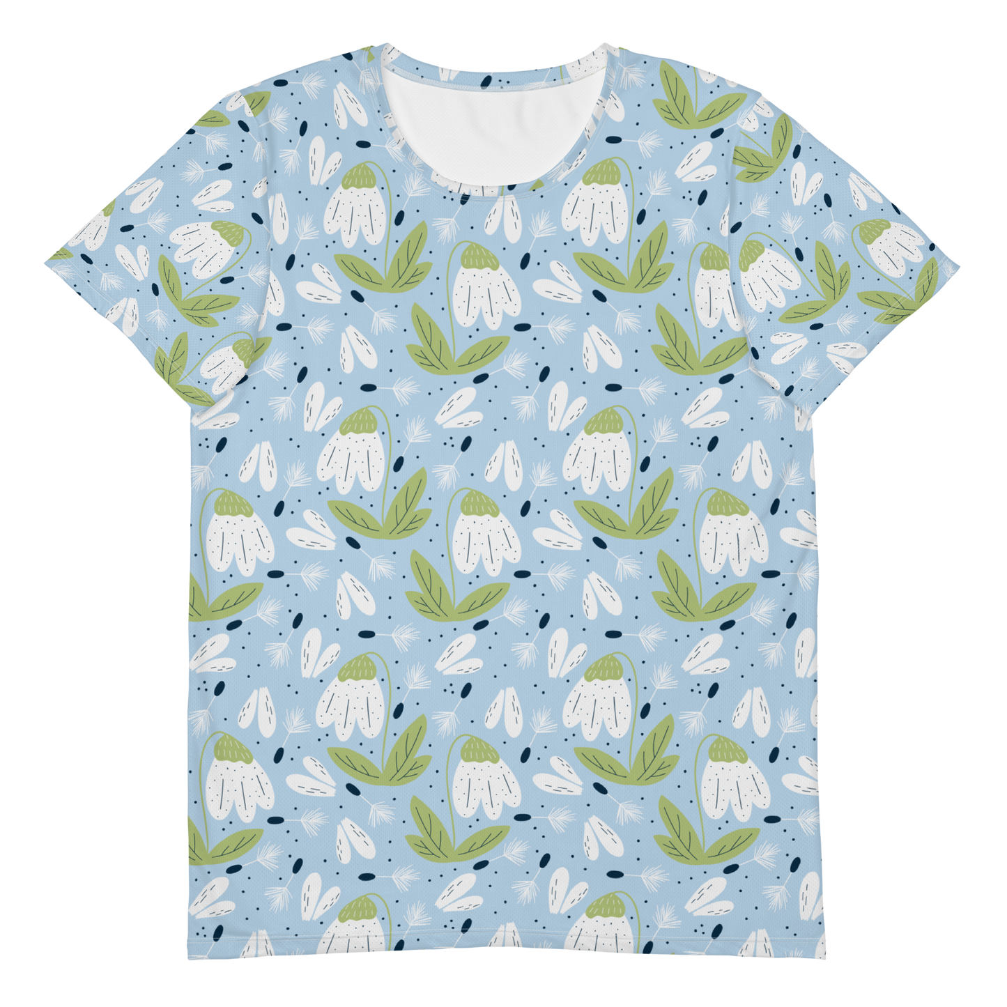 Scandinavian Spring Floral | Seamless Patterns | All-Over Print Men's Athletic T-Shirt - #3