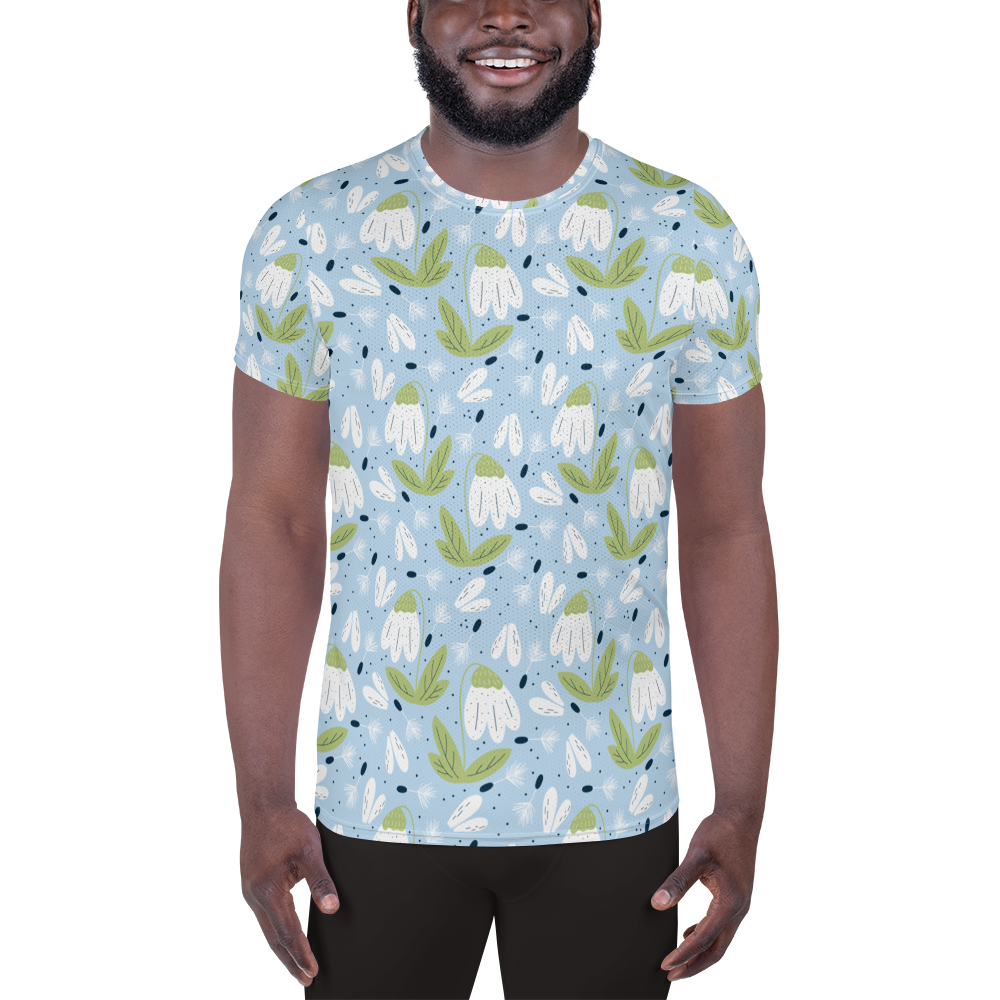 Scandinavian Spring Floral | Seamless Patterns | All-Over Print Men's Athletic T-Shirt - #3